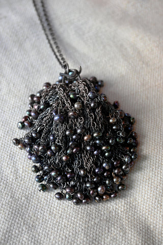 Caviar Nest Oxidized Silver