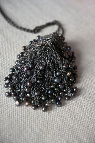 Caviar Nest Oxidized Silver