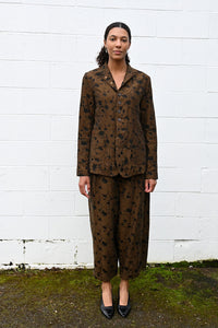 Brown and Black Floral Jacket