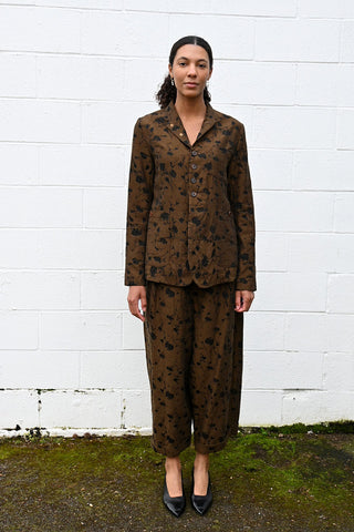 Brown and Black Floral Jacket