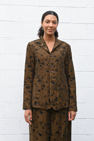 Brown and Black Floral Jacket