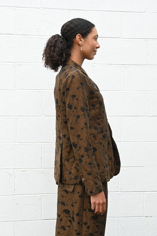 Brown and Black Floral Jacket