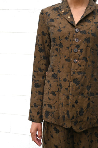 Brown and Black Floral Jacket