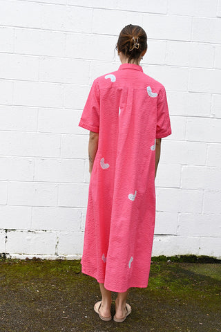 Wrinkled Stripe Half Sleeve Dress