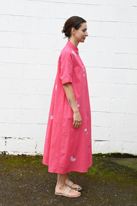 Wrinkled Stripe Half Sleeve Dress