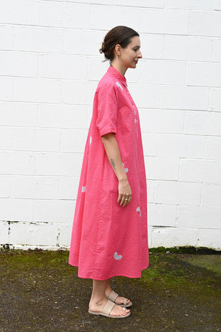 Wrinkled Stripe Half Sleeve Dress