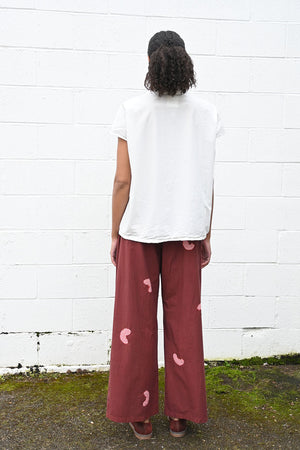 Cotton Gingham Check Wide Easy Pants