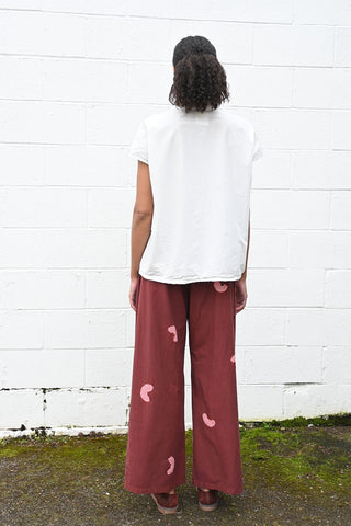 Cotton Gingham Check Wide Easy Pants