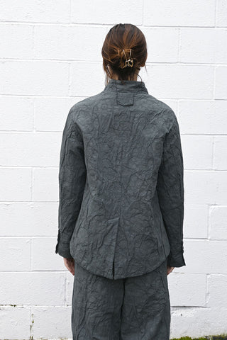 Wrinkled Floral Jacket Grey