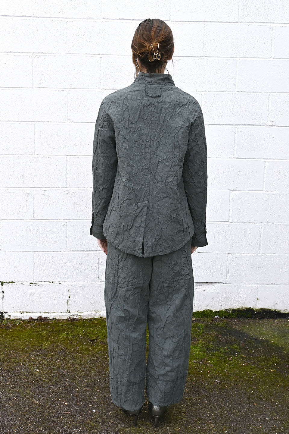 Wrinkled Wide Pants Grey