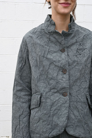 Wrinkled Floral Jacket Grey