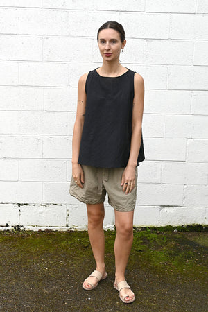 Cotton Canvas Shorts Stone