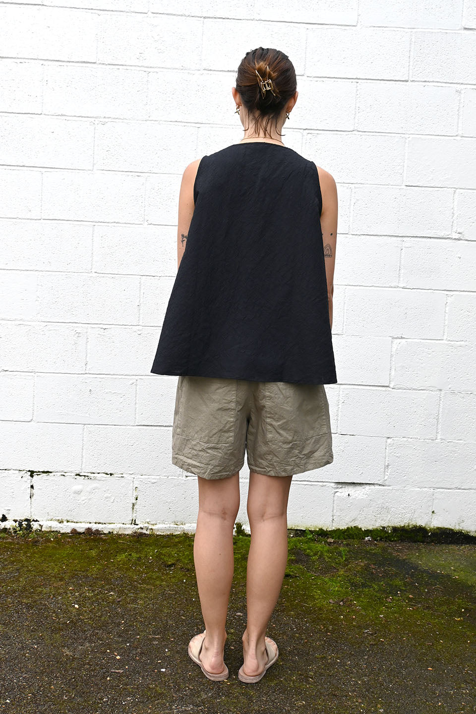 Cotton Canvas Shorts Stone