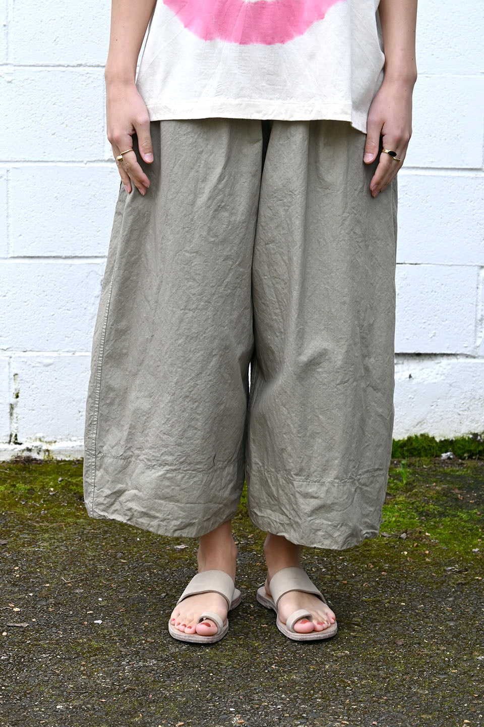 Wide Trousers in Stone