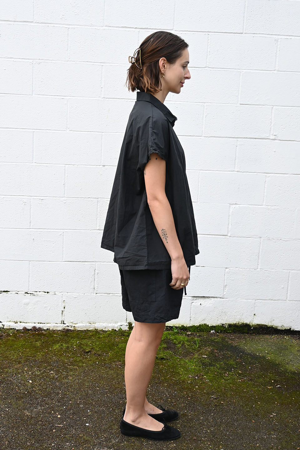 Cotton Canvas Shorts Black