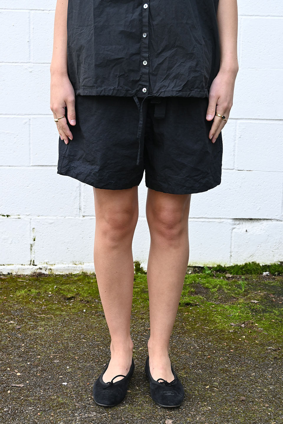 Cotton Canvas Shorts Black