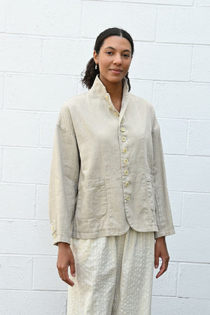 Linen Blend Jacket in Natural
