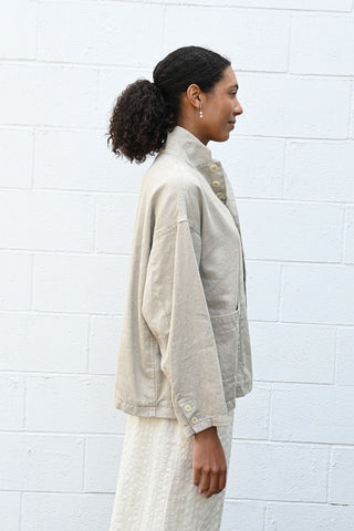 Linen Blend Jacket in Natural