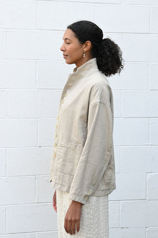 Linen Blend Jacket in Natural
