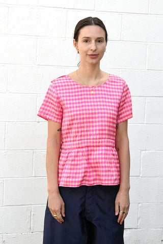 Peplum Gingham Top