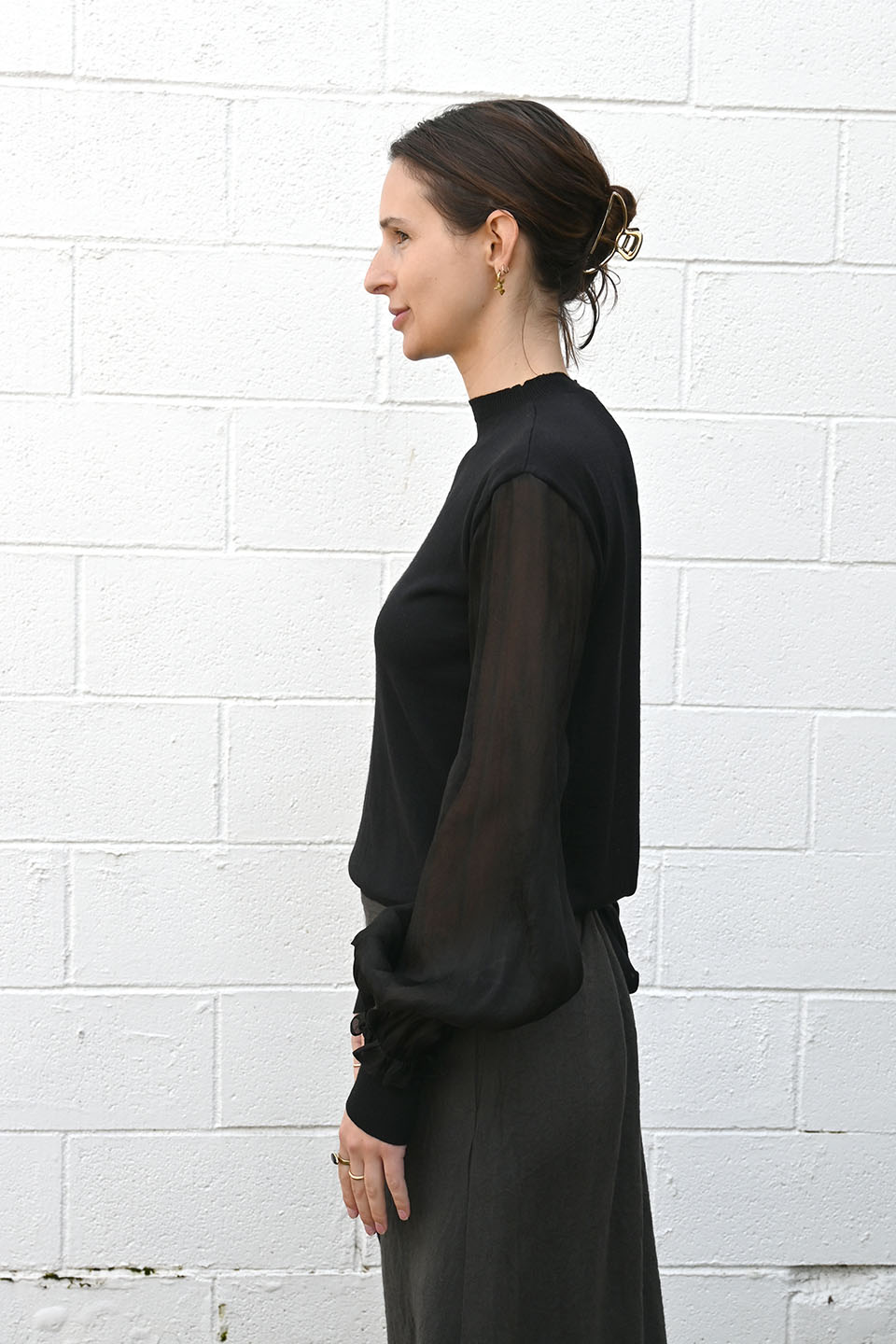 Bergson Distressed Open Back Sweater