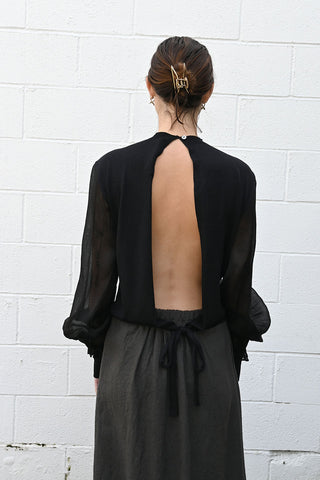 Bergson Distressed Open Back Sweater