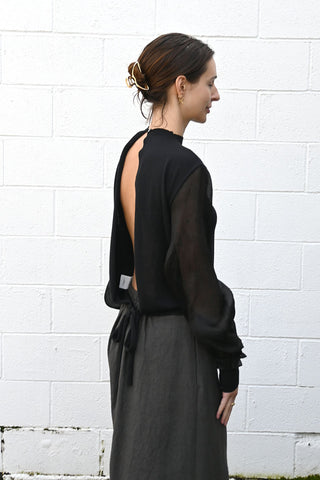 Bergson Distressed Open Back Sweater
