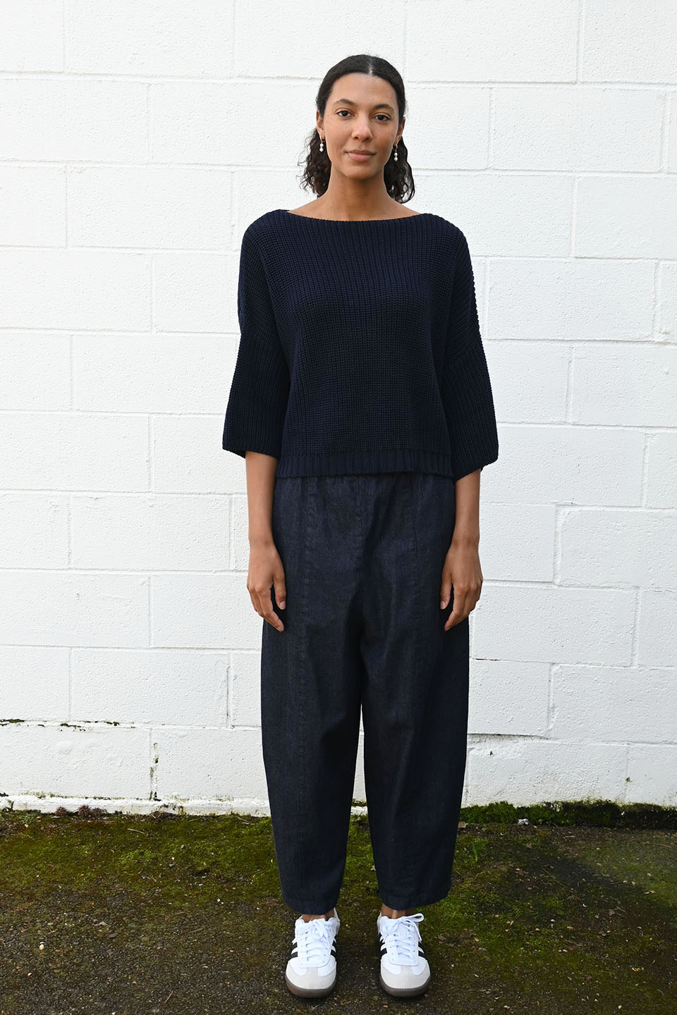 Loose Knit Top Navy