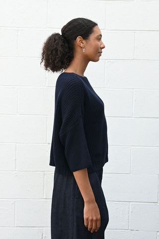 Loose Knit Top Navy