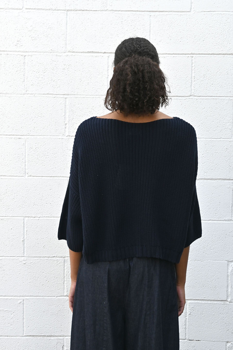 Loose Knit Top Navy