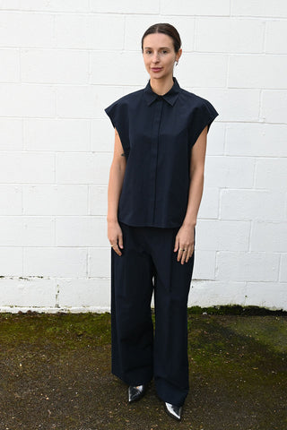 Silk Linen Shantung Shirt Vest