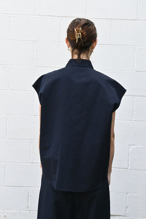 Silk Linen Shantung Shirt Vest