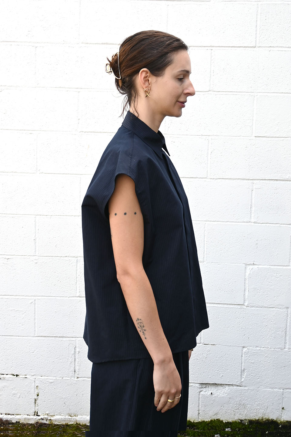 Silk Linen Shantung Shirt Vest