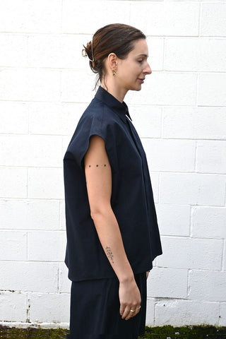 Silk Linen Shantung Shirt Vest