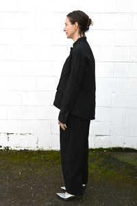 Wrinkled Wide Pants Black