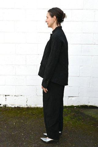 Wrinkled Wide Pants Black