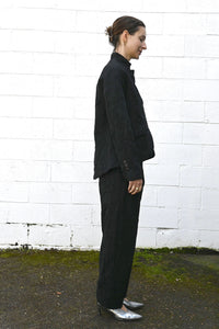 Wrinkled Wide Pants Black