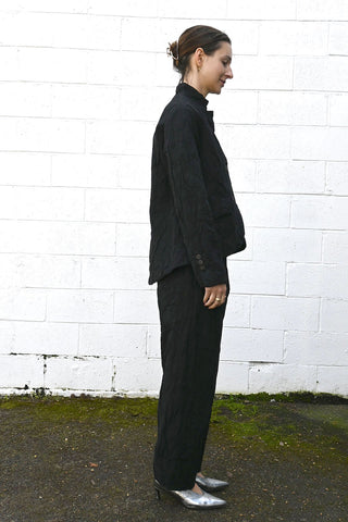 Wrinkled Wide Pants Black