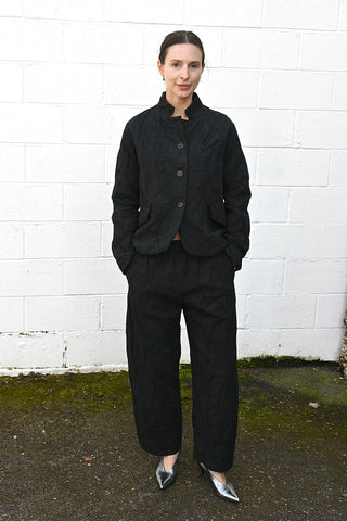 Wrinkled Wide Pants Black