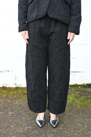 Wrinkled Wide Pants Black