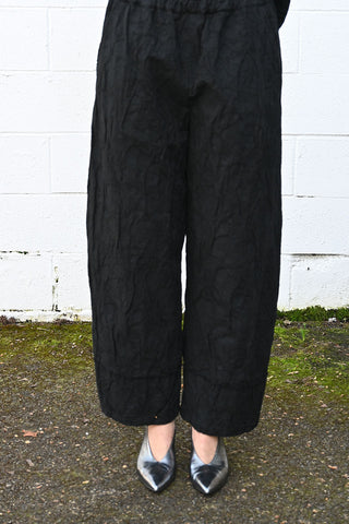 Wrinkled Wide Pants Black