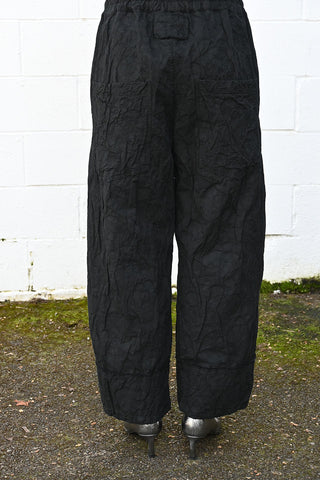 Wrinkled Wide Pants Black