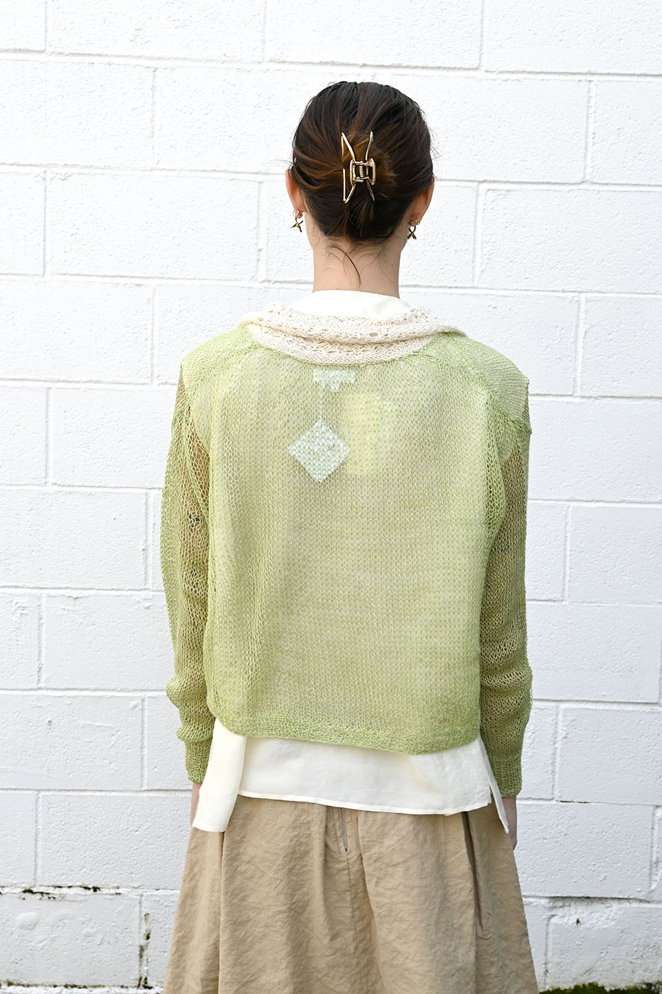 Open Knit Collar Sweater