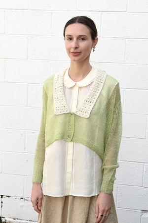 Open Knit Collar Sweater