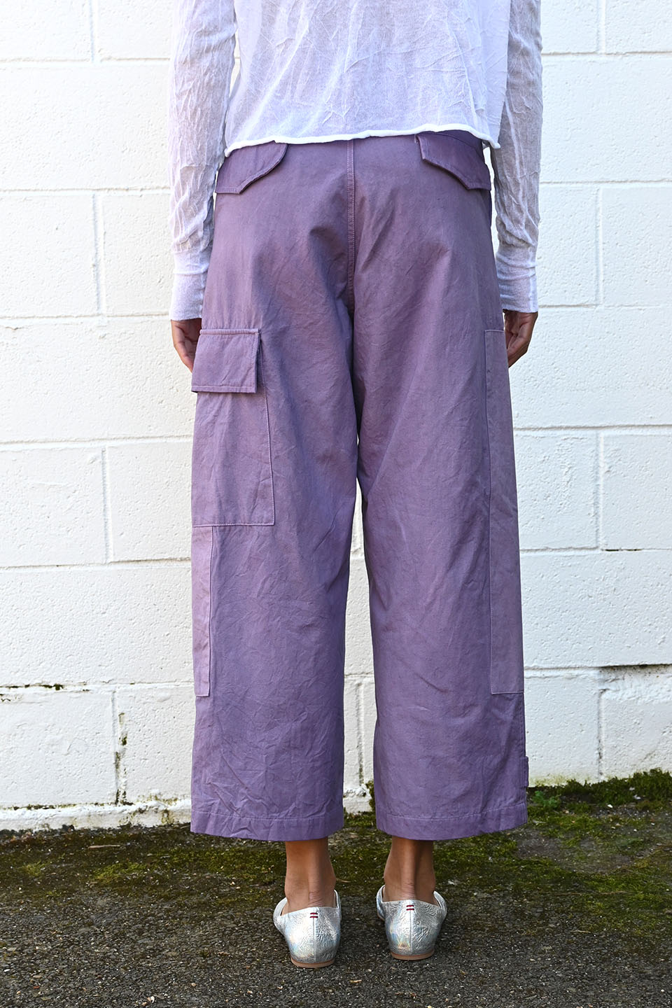 Double Knee Cargo Pants Purple