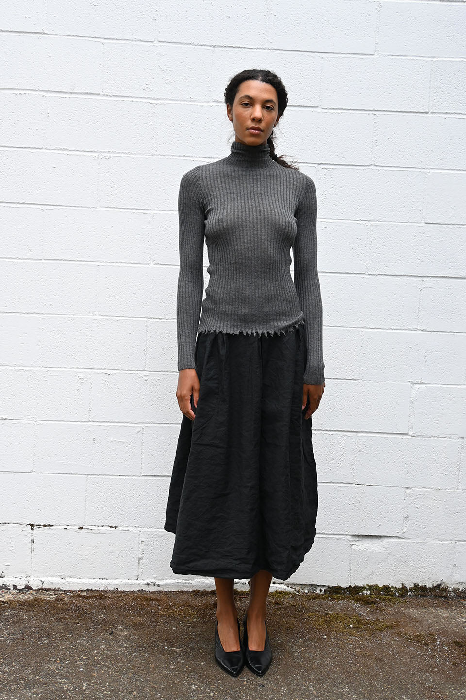 Wrinkled Skirt Black