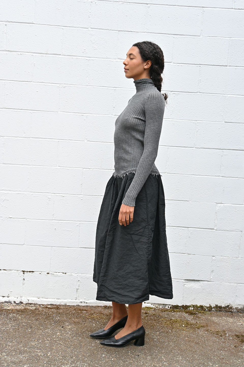 Wrinkled Skirt Black