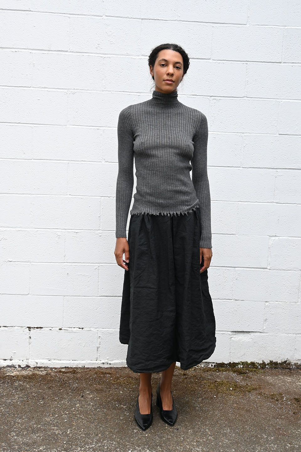 Wrinkled Skirt Black