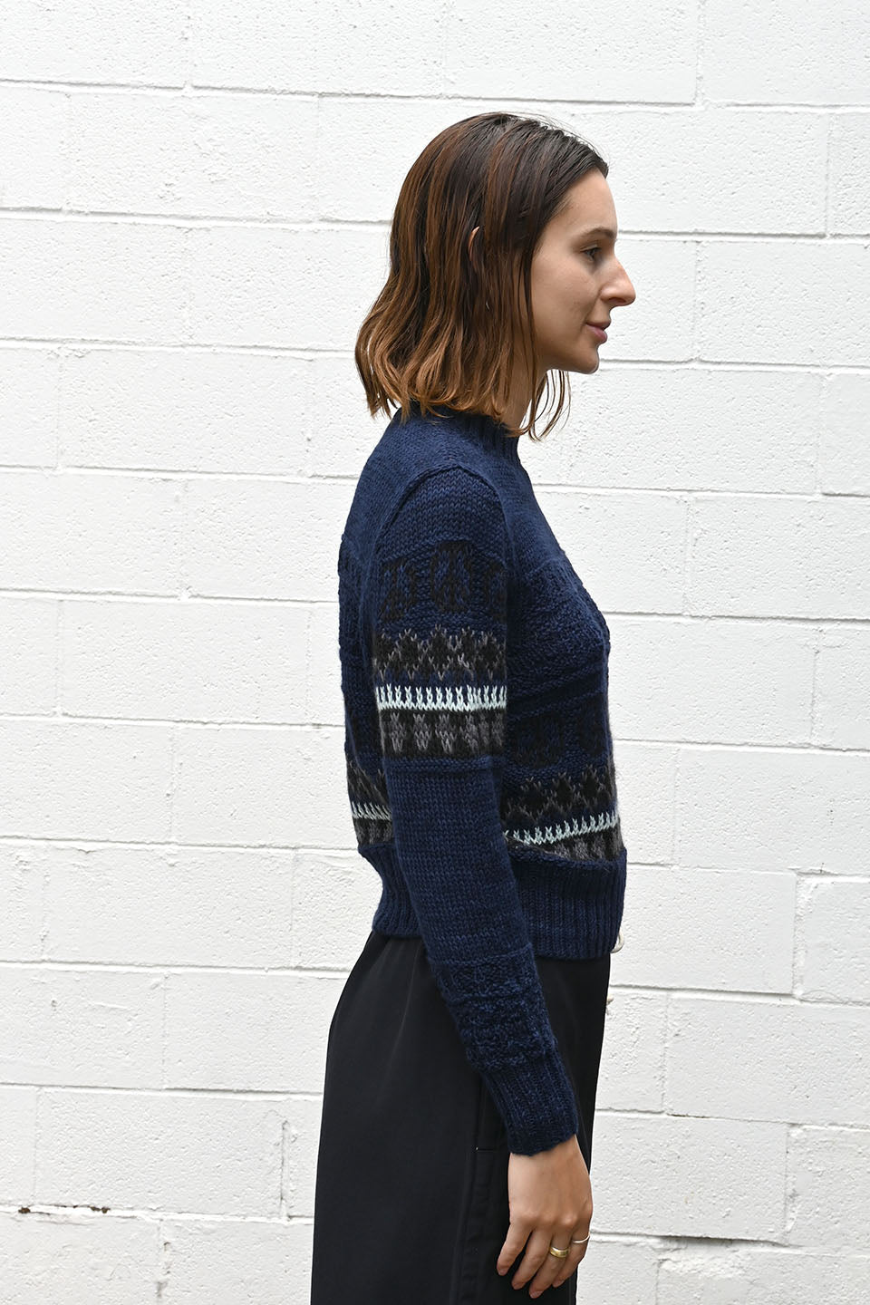 Contrast Pattern Pullover