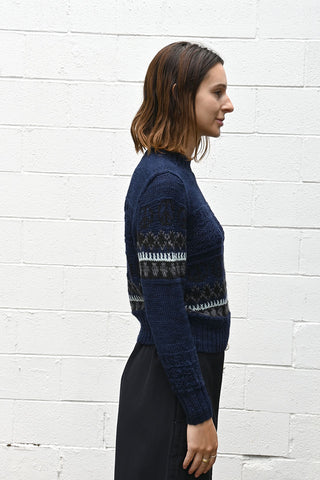 Contrast Pattern Pullover